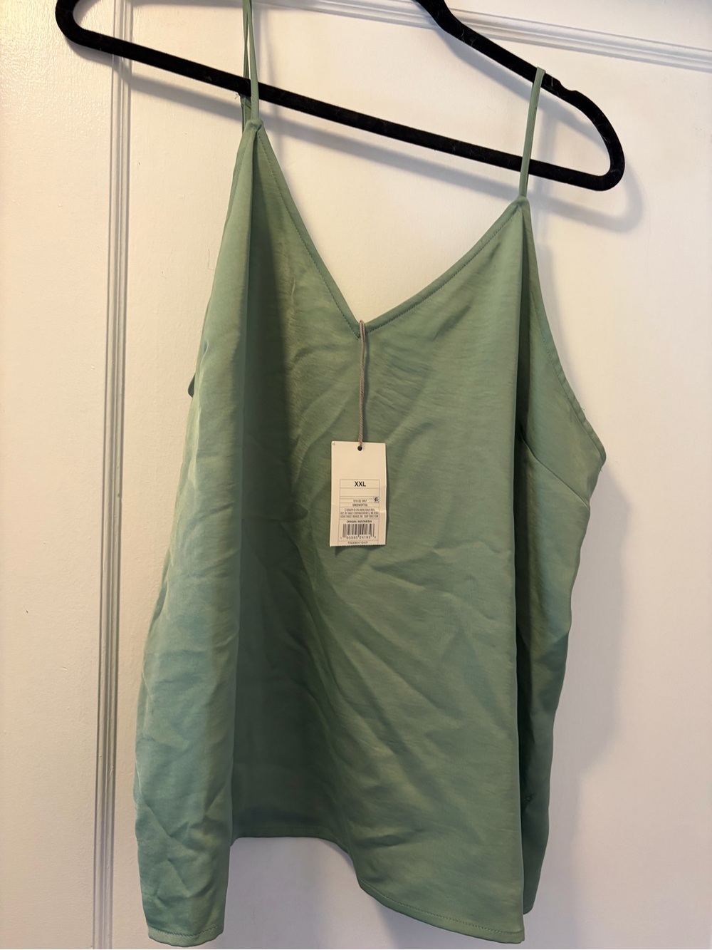 Silk style green tank top